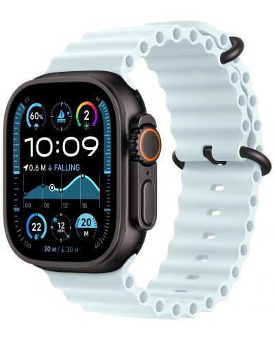 Каишка Apple - Ocean Black Titanium, Apple Watch, 49 mm, Ice Blue - 1